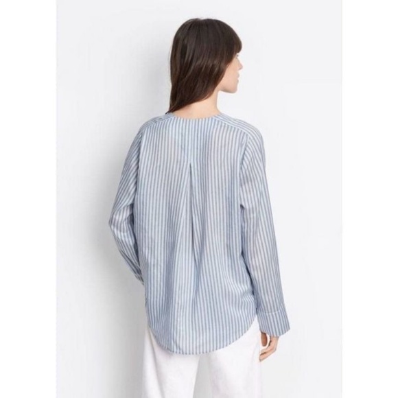 Vince Navy and White Striped Blouse women Small - Picture 2 of 8
